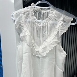 Brand new white chiffon top. Suitable as casual, dress top. Size is Small
